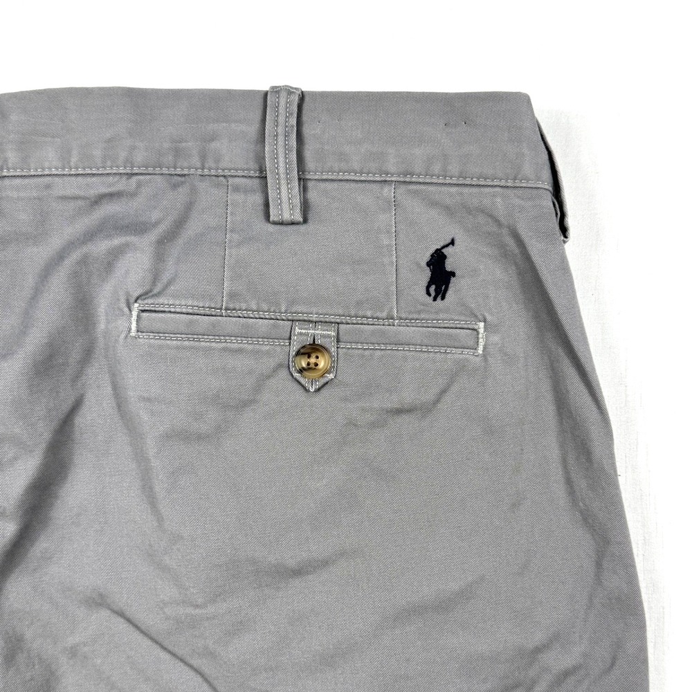 Polo Ralph Lauren Mens 36x30 Grey Stretch Straight Fit Chino Pants Cotton Twill